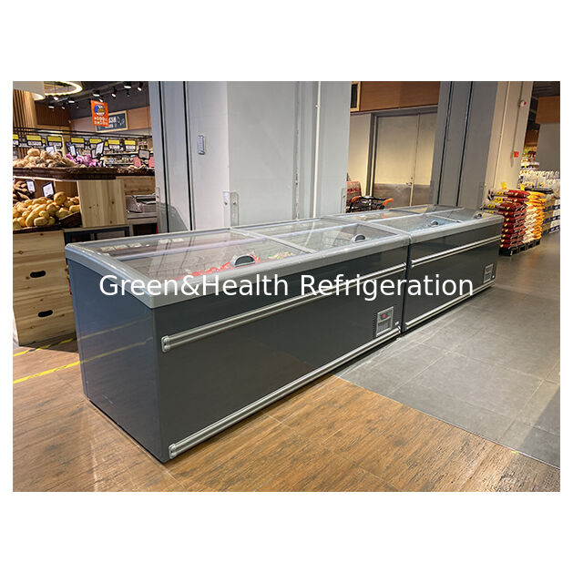 Commercial Island Freezer Supermarket Refrigeration Popsicles Product Storage Deep Freezer