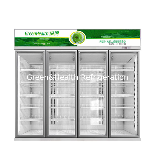Supermarkets Use Three Defogging Glass Door Beverage Display Refrigerator with Auto Defrost Fan Cooling and Adjustable Shelves