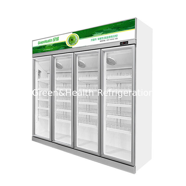 Supermarkets Use Three Defogging Glass Door Beverage Display Refrigerator with Auto Defrost Fan Cooling and Adjustable Shelves