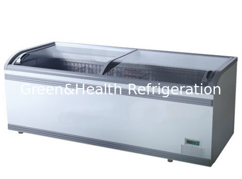 Green &amp; Health Supermarket Island Freezer With Sliding Glass Door For Frozen Food