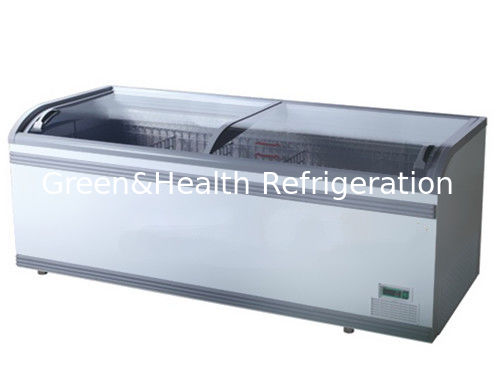 Green & Health Supermarket Island Freezer With Sliding Glass Door For Frozen Food