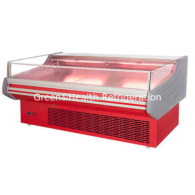 Stainless Steel Meat Display Freezer with Automatic Defrost and LED Light for Fresh Meat Showcase