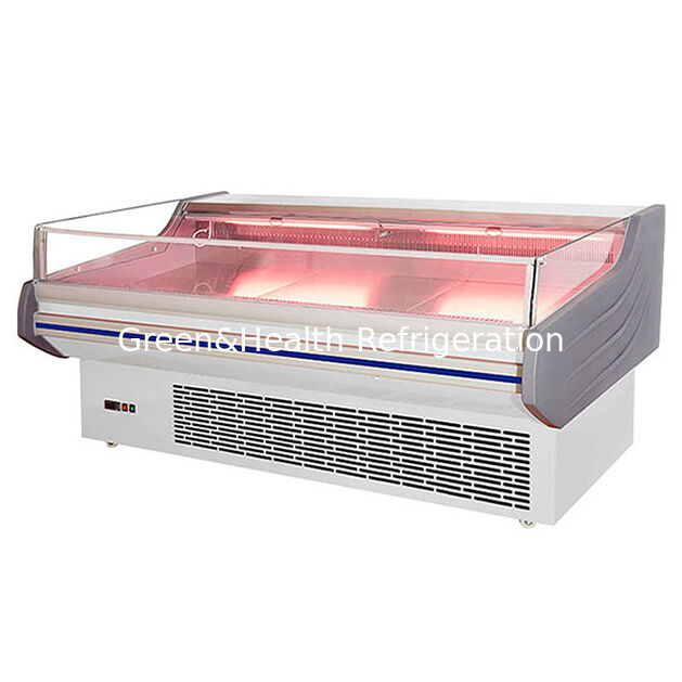 Stainless Steel Meat Display Freezer with Automatic Defrost and LED Light for Fresh Meat Showcase