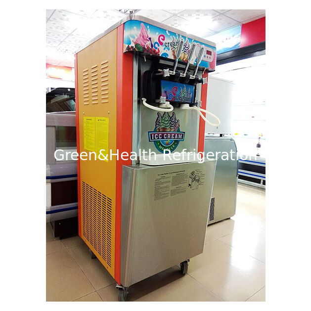 Stainless Steel 3 Flavor Ice Cream Making Machine with 22L Capacity for Commercial Use