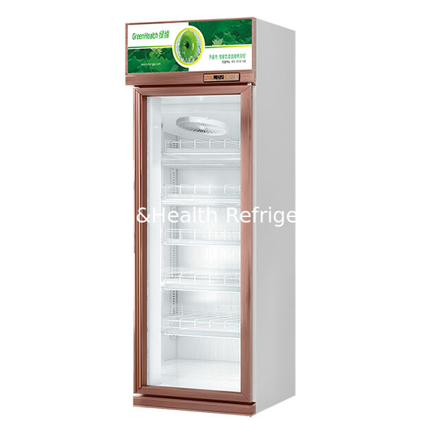 Champagne Color Luxury Beverage Display Freezer with Auto Defrost and 457L Volume for Commercial Use