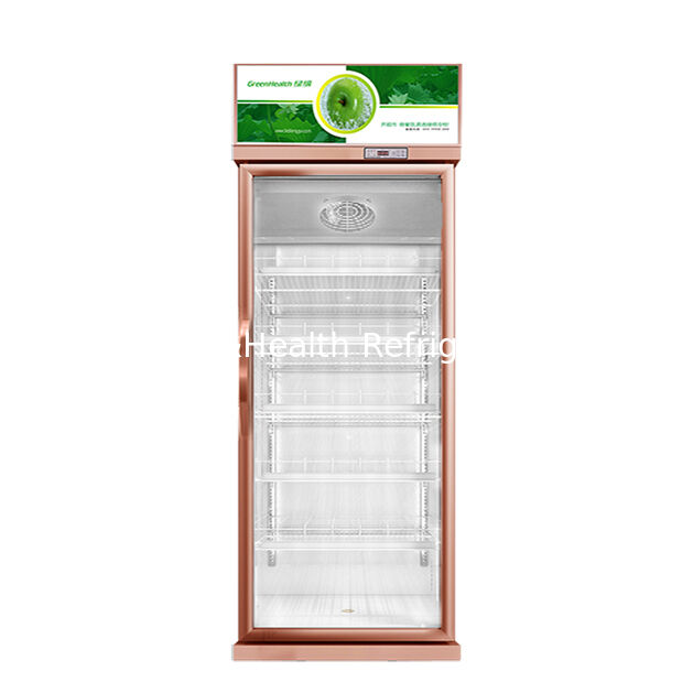 Champagne Color Luxury Beverage Display Freezer with Auto Defrost and 457L Volume for Commercial Use