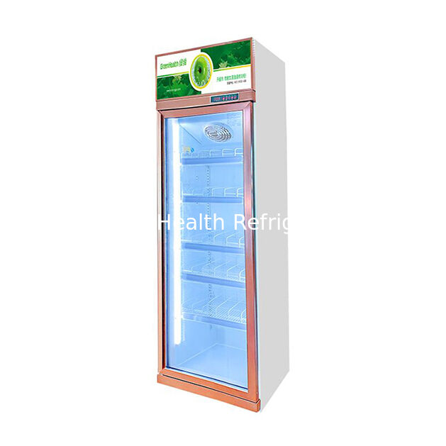 Champagne Color Luxury Beverage Display Freezer with Auto Defrost and 457L Volume for Commercial Use