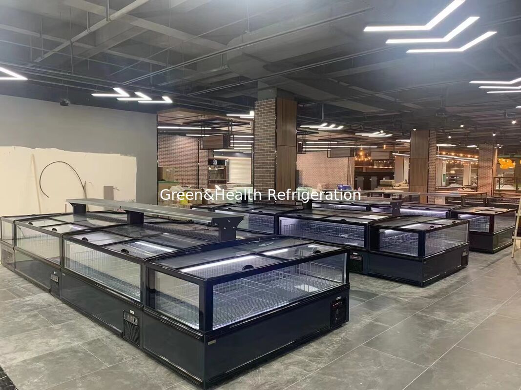 Direct Factory Price Combined Island Display Freezer with Large Glass Windows and Secop compressor