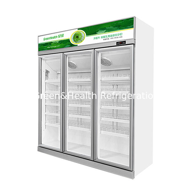 Double Door Silver Inverter Top-Unit Beverage Display Freezer with Auto Defrost and 457L Volume