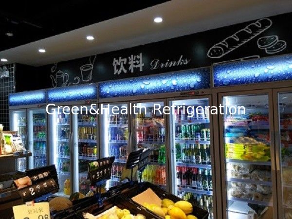 Automatic Defrost Commercial Glass Door Beverage Cooler For Supermarket With Heater