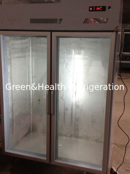 Stainless Steel Commercial Stand Up Freezer For Chicken With 2 / 4 / 6 Glass Doors