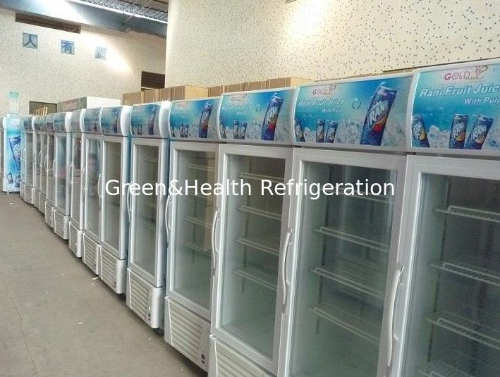 Upright Commercial Cold Drink Beverage Cooler For Retail Store With Glass Door