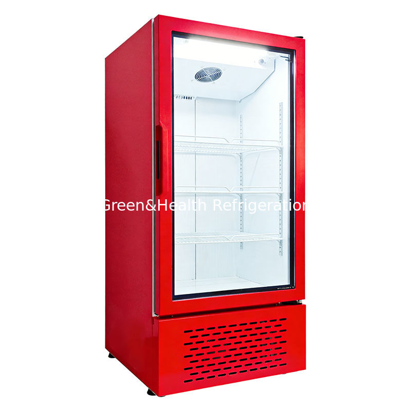 Commercial Single Glass Door Upright Chiller Fan-Cooled Beverage Refrigeration for Supermarkets & Convenience Stores