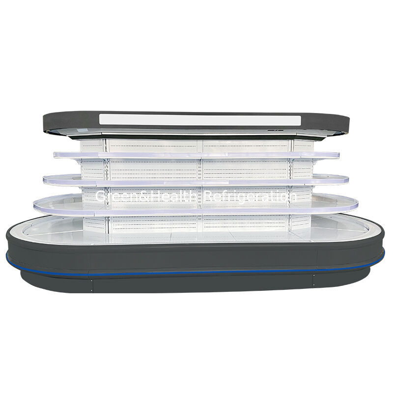 Commercial Multideck Open Chiller with Automatic Defrost LED Lighting and Energy Saving for Supermarket Display