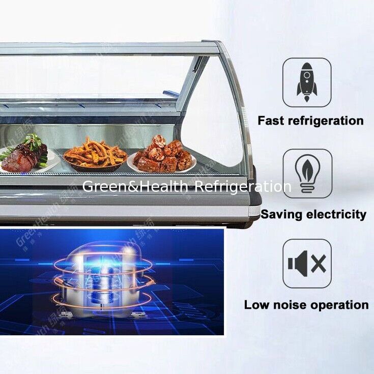 Supermarket Front Lifting Built-in Compressor Refrigerated Storage Cabinet Deli Showcase with LED Light