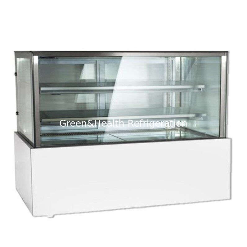 Right Angle Stainless Steel Cake Display Freezer with 3 Layers Decks for Cake Shop Refrigeration
