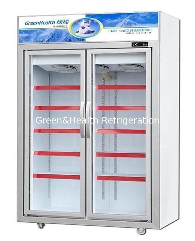 Auto - Defrost Vertical Commercial Display Freezer For Meat Seafood With 1 / 2 / 3 Doors