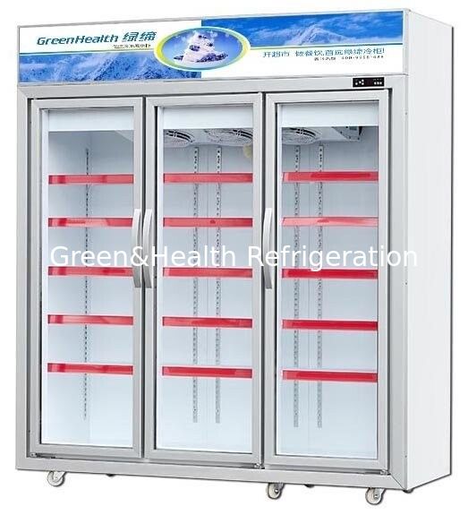 Auto - Defrost Vertical Commercial Display Freezer For Meat Seafood With 1 / 2 / 3 Doors