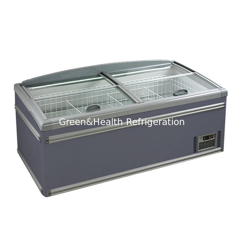 1040L Capacity Island Freezer with Sliding Glass Door and Automatic Defrost for Commercial Use
