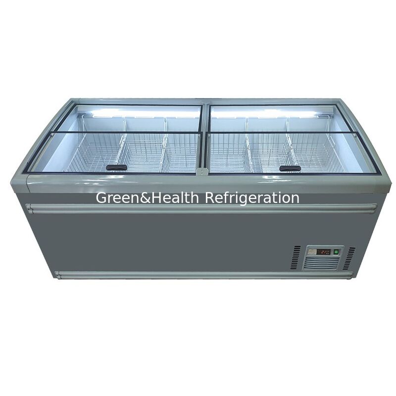 1040L Capacity Island Freezer with Sliding Glass Door and Automatic Defrost for Commercial Use