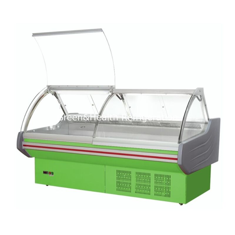 Commercial Horizontal Flip Top Cooked Food Display Refrigerator with LED Light and Ventilator Cooling in Stainless Steel Construction
