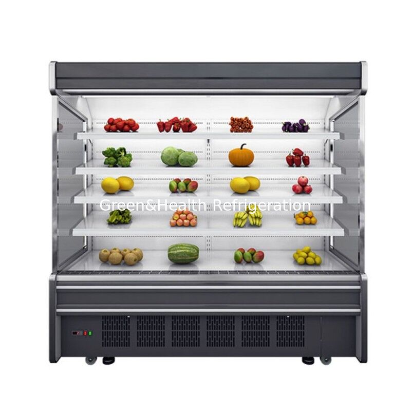 Commercial Open Type Display Freezer with 5 Layer Shelf Built In Compressor and Stainless Steel Construction