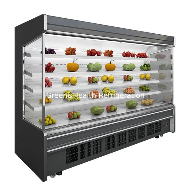 Commercial Open Type Display Freezer with 5 Layer Shelf Built In Compressor and Stainless Steel Construction