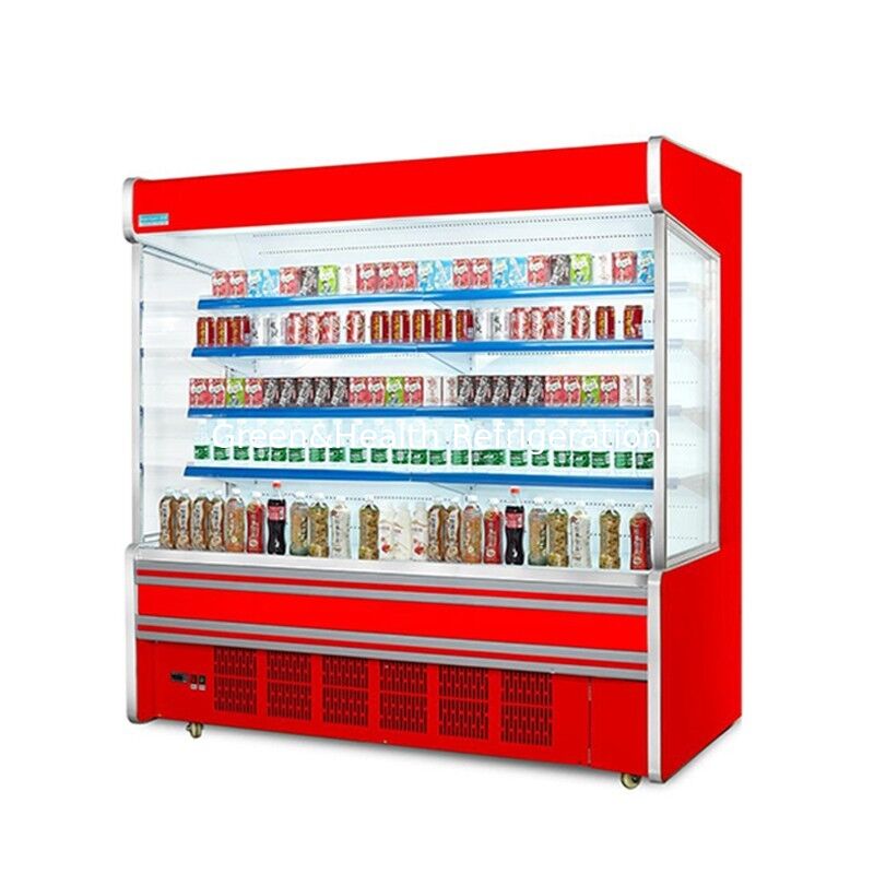 Commercial Open Type Display Freezer with 5 Layer Shelf Built In Compressor and Stainless Steel Construction