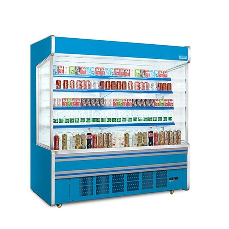 Commercial Open Type Display Freezer with 5 Layer Shelf Built In Compressor and Stainless Steel Construction