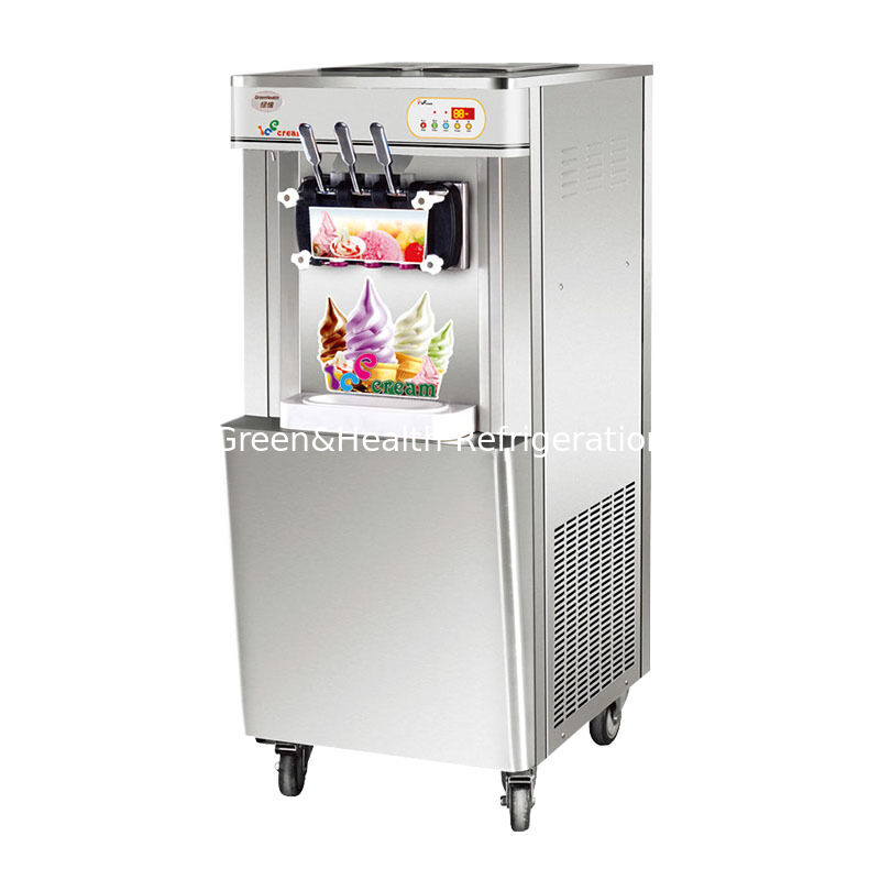 22L Capacity 3 Flavor Stainless Steel Commercial Soft Serve Ice Cream Maker Machine
