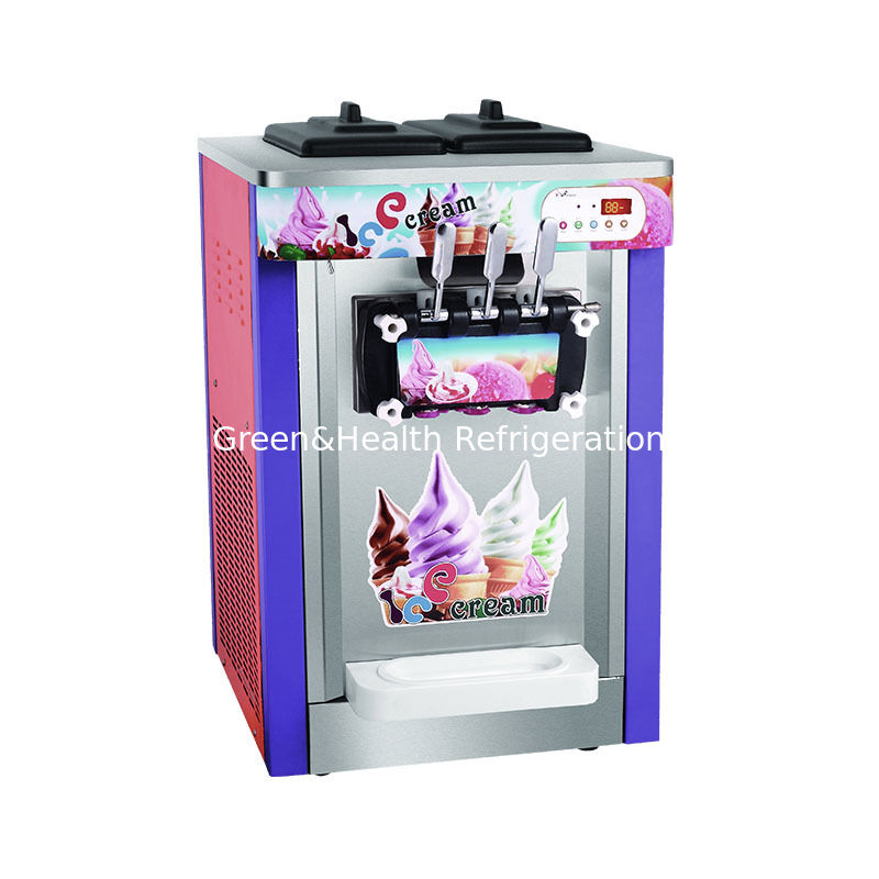 22L Capacity 3 Flavor Stainless Steel Commercial Soft Serve Ice Cream Maker Machine