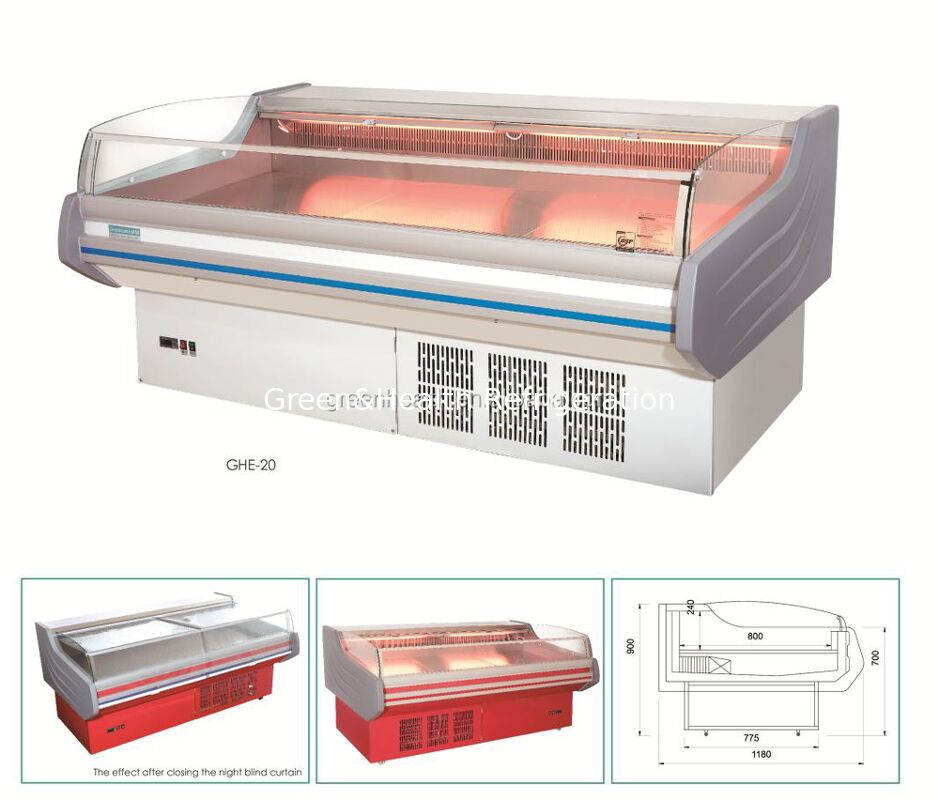 Stainless Steel Meat Display Freezer with LED Light and Automatic Defrost for Commercial Use