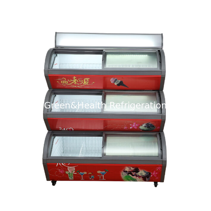 Commercial 3 Tier Ice Cream Display Freezer with Stainless Steel Pans and R404a Refrigerant