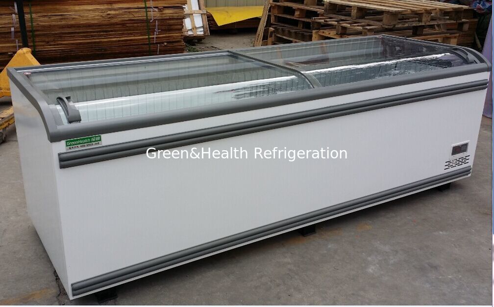 2.1m 1.8m Combined Open Top Island Display Freezer For Supermarket CE ROHS