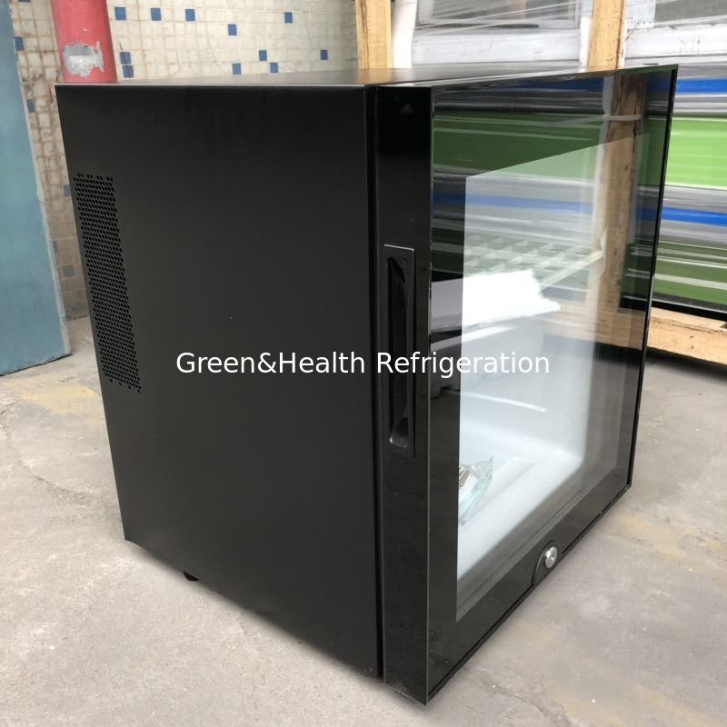 Black Or White Hotel Mini Bars With Table Top Glass Door / Adjustable Shelves