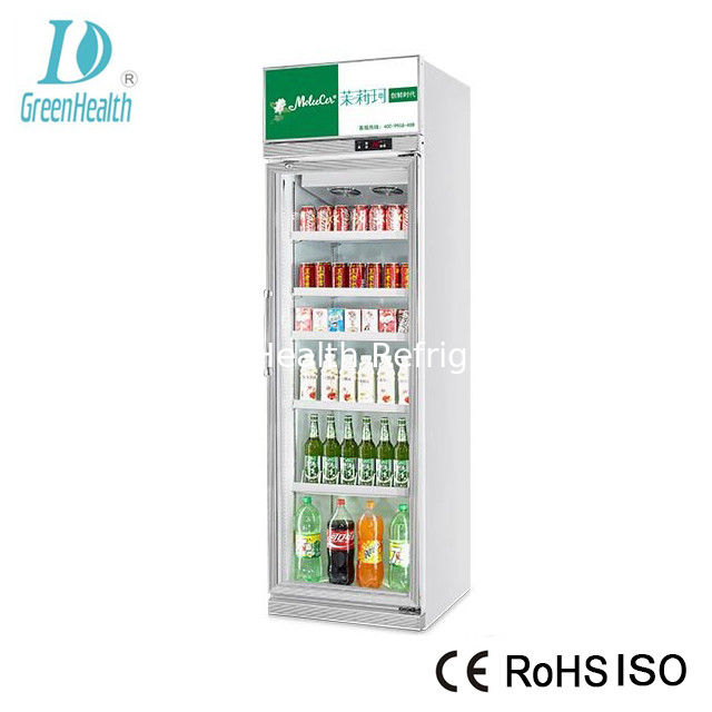 5 Layer Commercial Beverage Cooler / Upright Glass Door Pepsi Display Refrigerator With Static Cooling