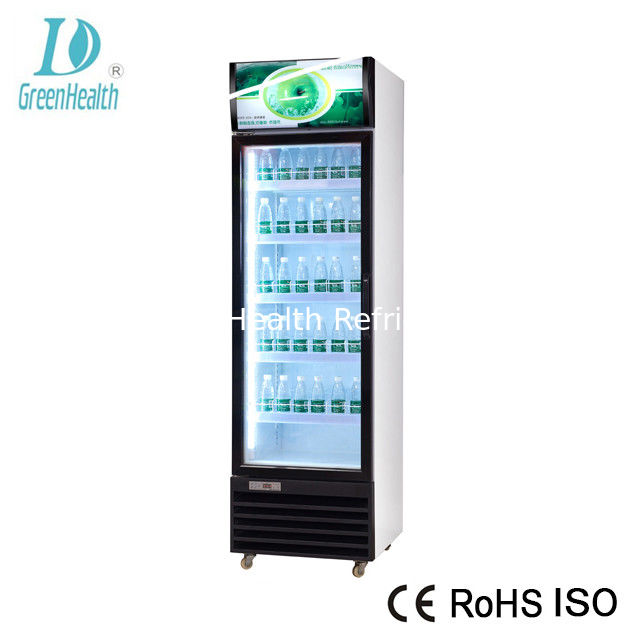 5 Layer Commercial Beverage Cooler / Upright Glass Door Pepsi Display Refrigerator With Static Cooling