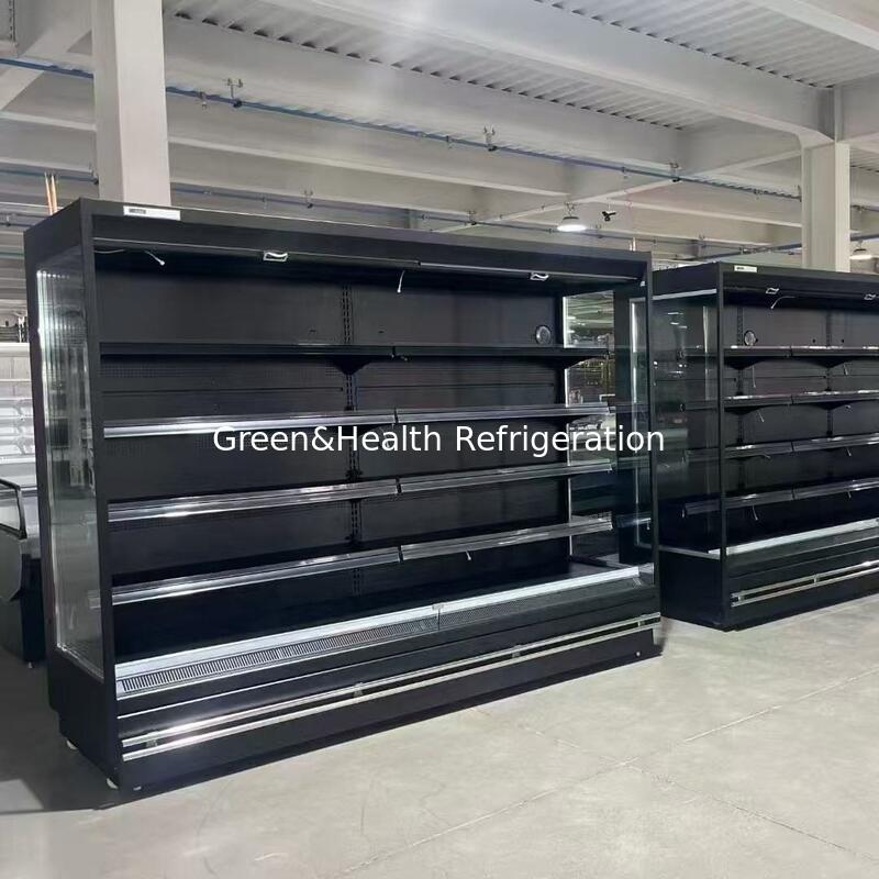 Black Commercial Display Freezers Refrigerator Showcase for Butchery Shop Meat Products
