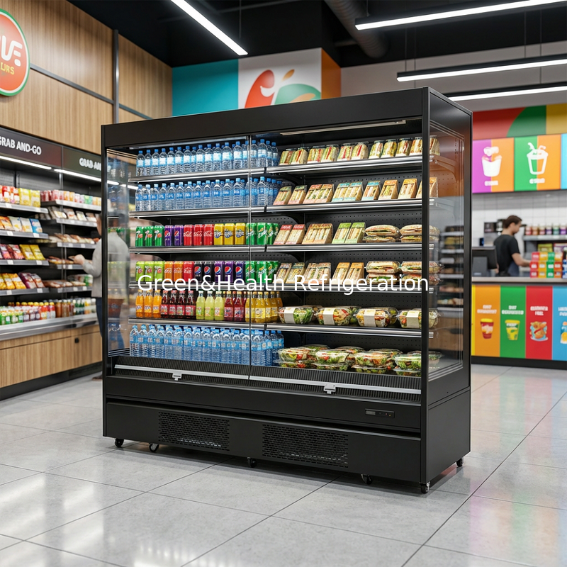 8ft Supermarket Commercial Multideck Display Chiller Fridges For Vegetables Beverages Milk