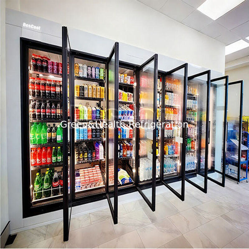 Supermarket Display Glass Door Walk In Freezer Cold Storage Room Warehouse