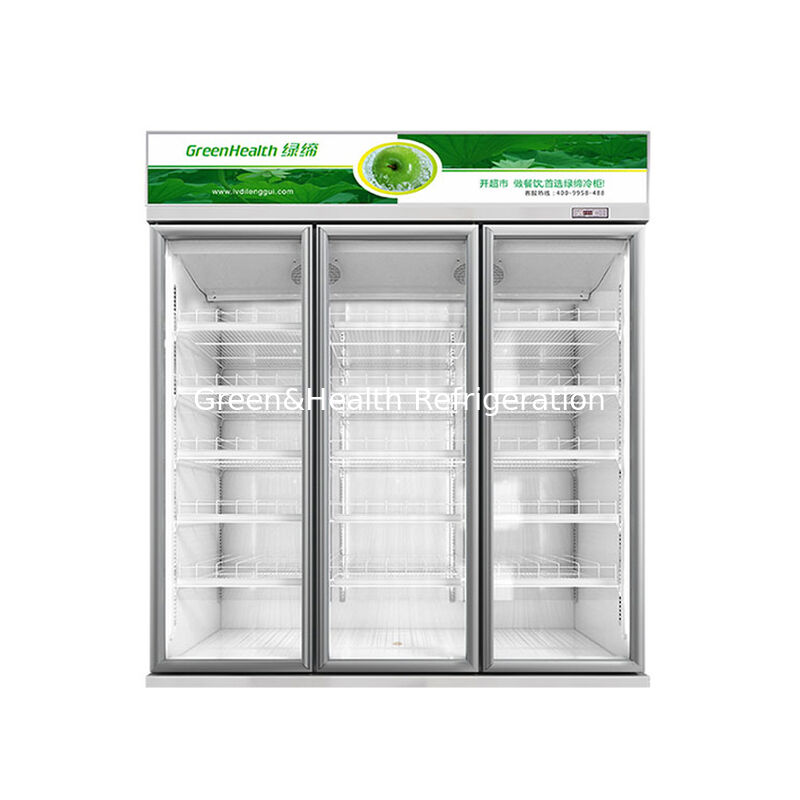 GreenHealth LG-1000W 3-Door Commercial Soft-Drinks Fridge, Top-Mount Unit, 0–10°C