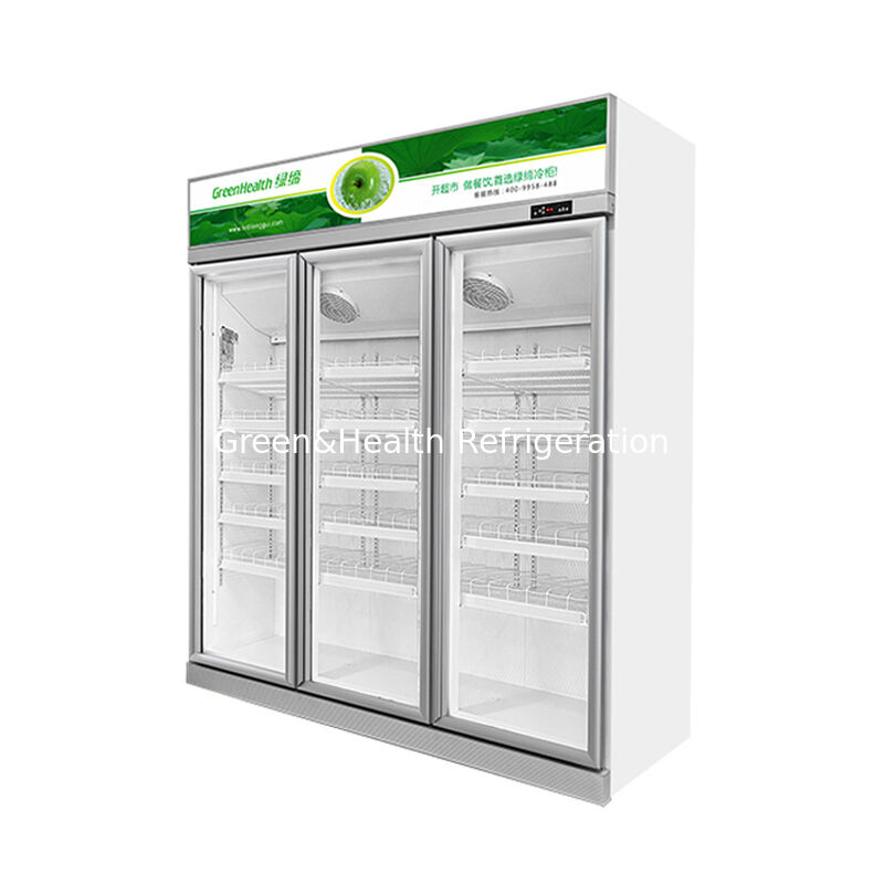 GreenHealth LG-1000W 3-Door Commercial Soft-Drinks Fridge, Top-Mount Unit, 0–10°C