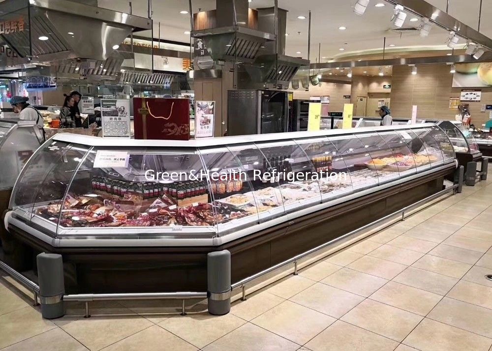Stainless Steel Fish Fresh Deli Meat Refrigerator For Butcher Shop