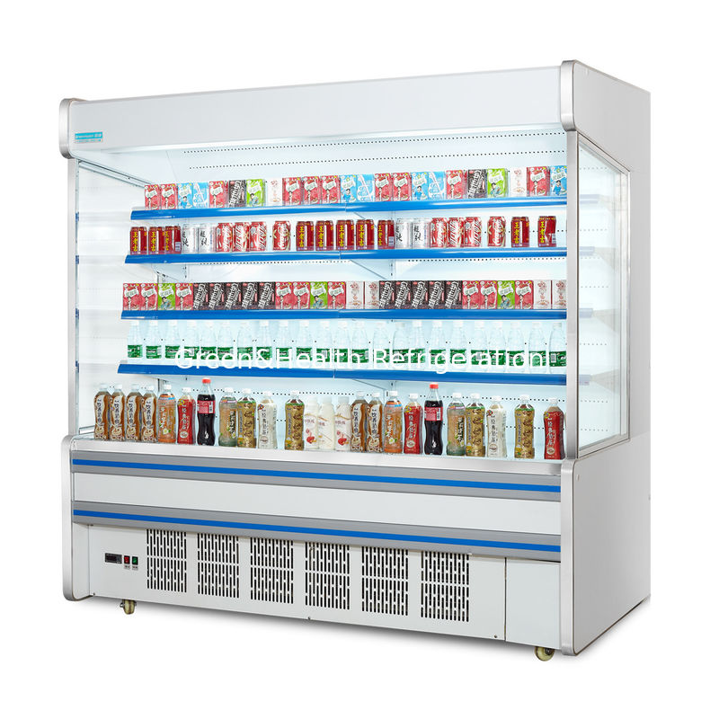 Fan Cooling Multideck Open Front Chiller For Shop Plug - In Type With R404 Refrigerant