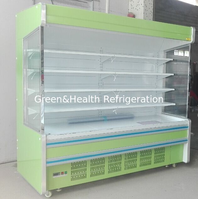 Fan Cooling Multideck Open Front Chiller For Shop Plug In Type With R404 Refrigerant