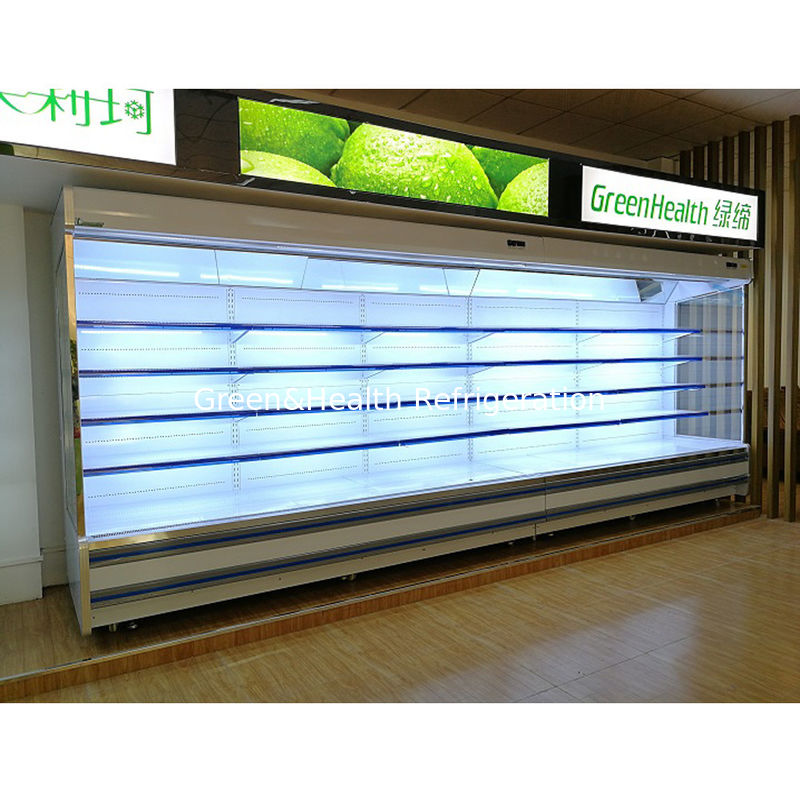 Supermarket Open Chiller Remote Compressor Air Cooling Upright Multideck Refrigerator