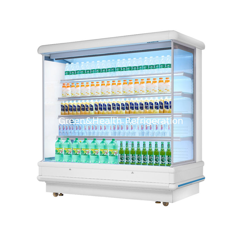 Drinks / Vegetable Multideck Open Chiller With 4 Layers Shelf European Design