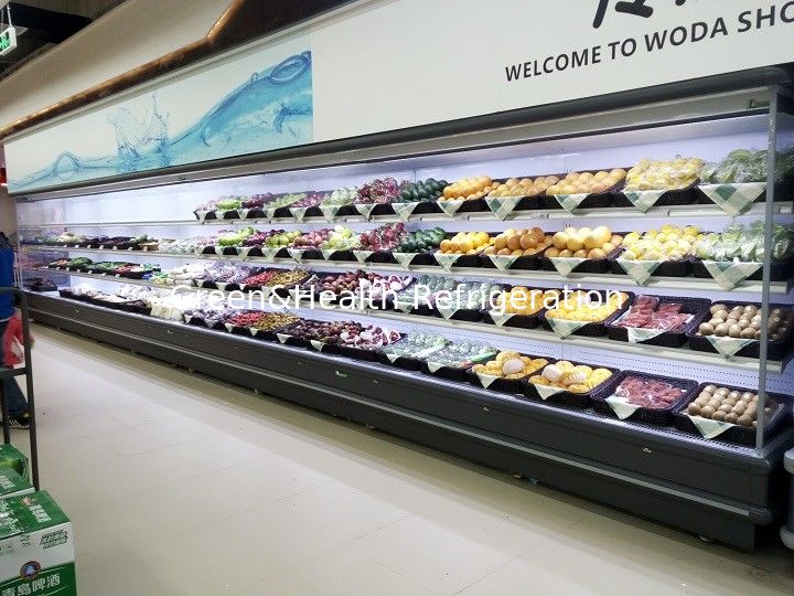 Open Type Display Vegetable Refrigerator For Supermarket Multideck Chiller