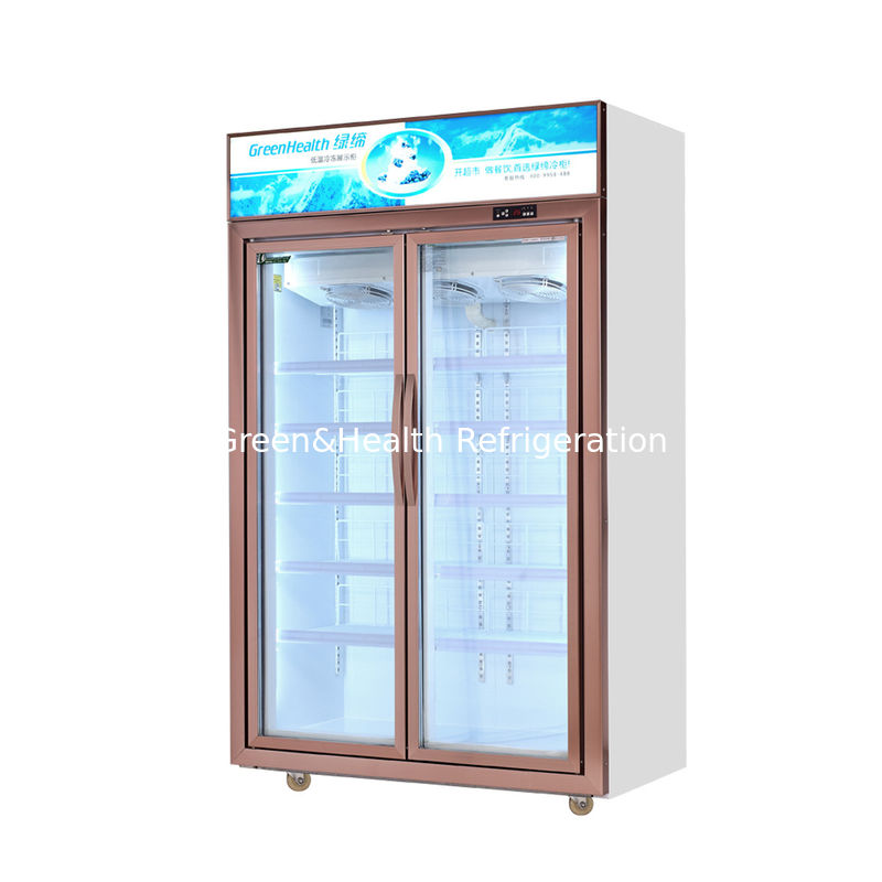 Fan Cooling System 3 Doors Glass Door Freezer With Boyard Compressor