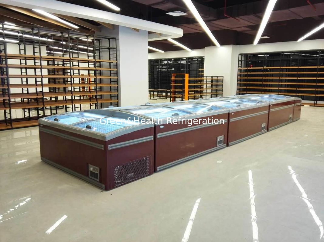 8 Ft Large Supermarket Freezer Sliding Glass Door Freezer For Chicken Storage